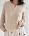 Strickjacke, Alpaka, Rundhalsausschnitt, 4 Farben