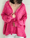 Musselin Bluse, Pink-Leo II