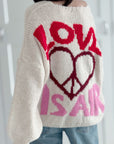 Strickjacke, Peace&Love, Flauschi, 4 Farben