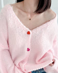 Strickjacke, Peace&Love, Flauschi, 4 Farben