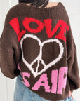Strickjacke, Peace&Love, Flauschi, 4 Farben