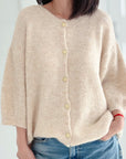 Strickjacke, Rundhalsausschnitt, 3/4 Ärmel, 3 Farben