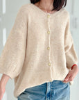 Strickjacke, Rundhalsausschnitt, 3/4 Ärmel, 3 Farben