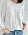 Strickjacke, Rundhalsausschnitt, 3/4 Ärmel, 3 Farben