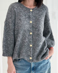 Strickjacke, Rundhalsausschnitt, 3/4 Ärmel, 3 Farben