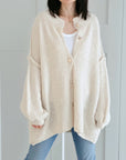 Strickjacke, mit goldenen Knöpfen, Cremeweiß