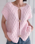 Strickweste, Seesternknöpfe, Flauschi, 4 Farben