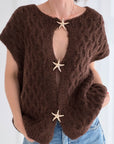 Strickweste, Seesternknöpfe, Flauschi, 4 Farben