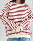 Sweatshirt, Streifen, Oversized, 3 arben