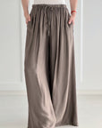 seidige Hose, Wide-Leg, 4 Farben