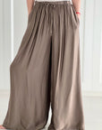 seidige Hose, Wide-Leg, 4 Farben