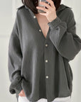Musselin Bluse, regular, Altgrau