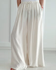 seidige Hose, Wide-Leg, 4 Farben