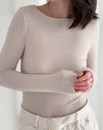 Longsleeve, Cashmere, 10+ Farben