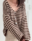 Strickjacke, Streifen, Flauschi, II, 5 Farben