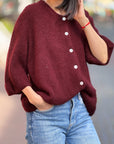 Strickjacke, Alpaka, Oversize, 3/4 Ärmel, 5 Farben