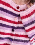 Strickjacke, bunte Streifen, 2 Farben