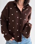Strickjacke, Herzchen, 2 Farben