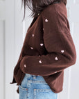 Strickjacke, Herzchen, 2 Farben