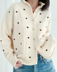 Strickjacke, Herzchen, 2 Farben