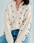 Strickjacke, Herzchen, 2 Farben