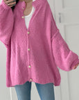 Strickjacke, mit goldenen Knöpfen, Rosa
