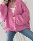 Strickjacke, mit goldenen Knöpfen, Rosa