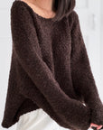 Bouclé Pullover, R-Ausschnitt, 4 Farben