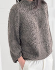 Bouclé Pullover, Stehkragen, 5 Farben