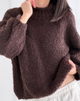 Bouclé Pullover, Stehkragen, 5 Farben