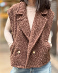Bouclé Revers Weste, 2 Farben