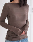 Longsleeve, Cashmere, Unifarbe I, 9 Farben