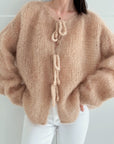 Strickjacke, Mohair, zu Binden, 4 Farben