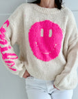 Pullover, Smiley, 2 Farben