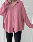 Musselin Bluse, regular, Beere