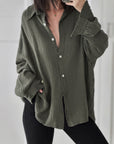 Musselin Bluse, regular, Dunkelkhaki