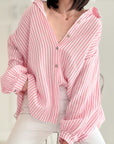 Musselin Bluse, Streifen I, 10 Farben