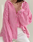 Musselin Bluse, Streifen I, 10 Farben