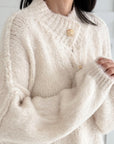 lange Strickjacke, Goldknöpfe , flauschi, 3 Farben
