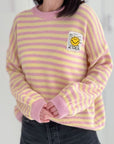 Pullover, Smiley, Streifen, Flauschi, 8 Farben