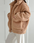 Teddy-Winterjacke, Camel