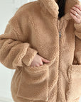 Teddy-Winterjacke, Camel