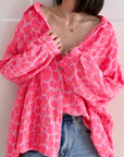 Musselin Bluse, Leo '25, Neon-Pink