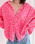 Musselin Bluse, Leo '25, Neon-Pink
