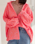 Musselin Bluse, Neon-Leo, 2 Farben