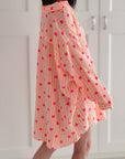 Musselin Bluse, Oversize, Herzen, Neon