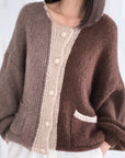 Strickjacke, Kontrast, Flauschi, 2 Farben