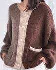 Strickjacke, Kontrast, Flauschi, 2 Farben