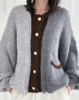 Strickjacke, Kontrast, Flauschi, 2 Farben