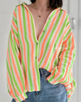 Musselin Bluse, bunte Streifen I, 6 Farbeni